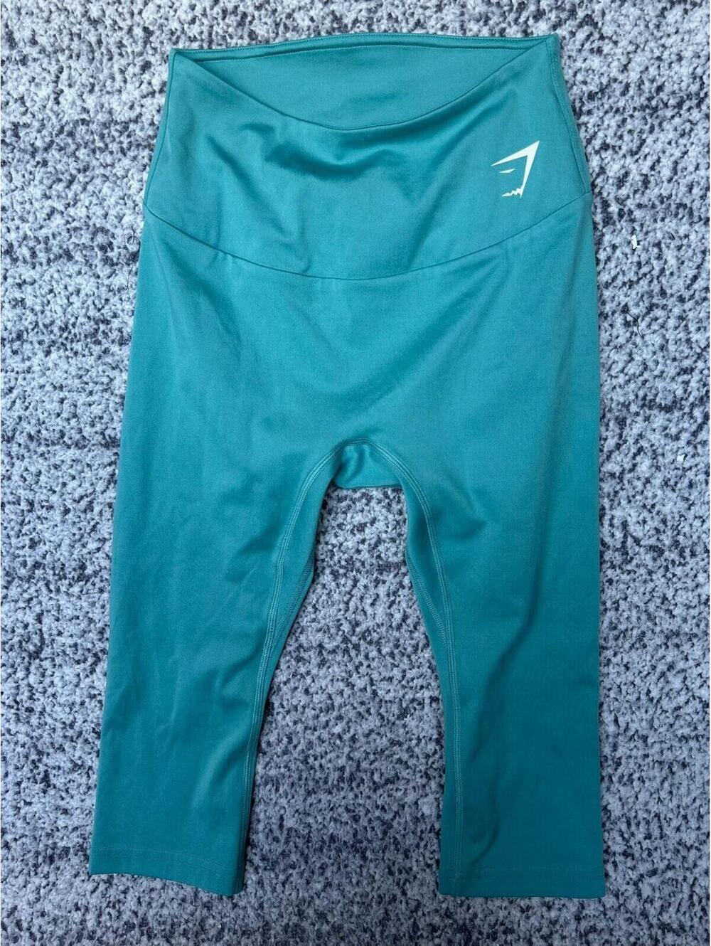 Gymshark High Waisted Cropped Leggings Capri Teal Women’s Size Small